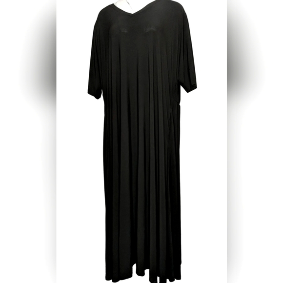 NEW Classic Little Black Maxi Dress 4X with Pockets 3/4 Sleeve - Picture 7 of 9